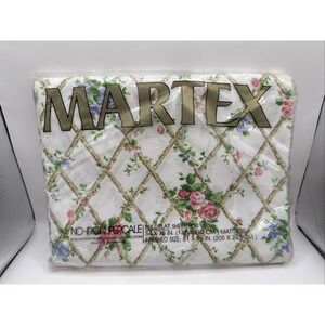 Martex Vintage Percale Full Flat Sheet GAZEBO Pastel Floral NEW Floral No Iron